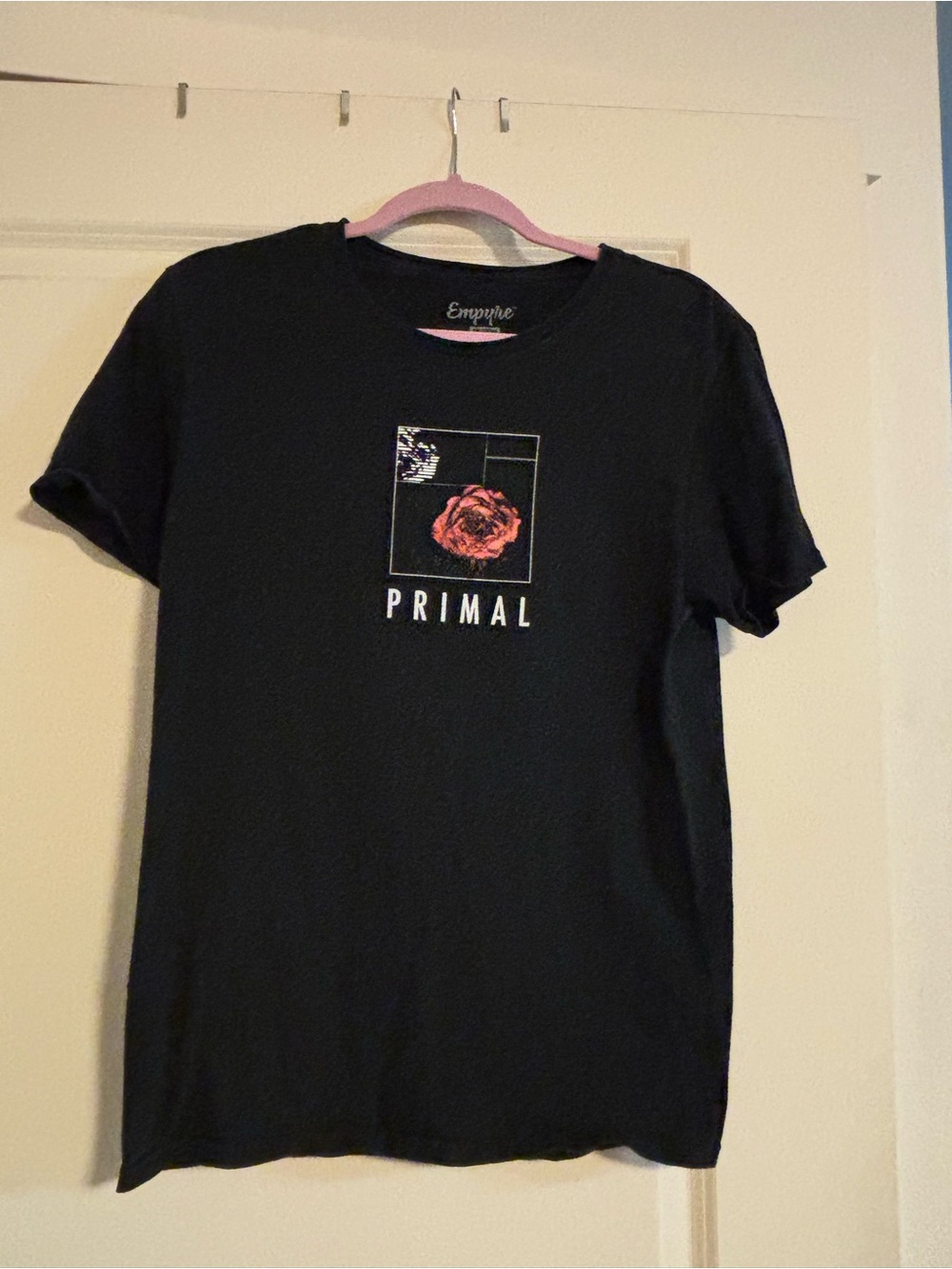 Empyre Black Graphic Tee with White Logo Print